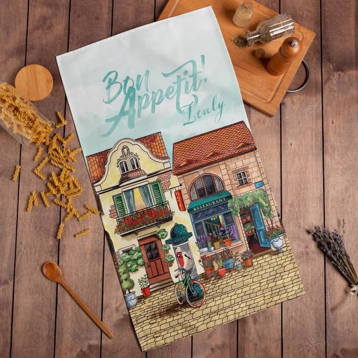 Полотенце кухонное ЭТЕЛЬ BON APPETIT саржа 40x70 100%хлопок мультиколор_Каталог-v2_MIRTECK